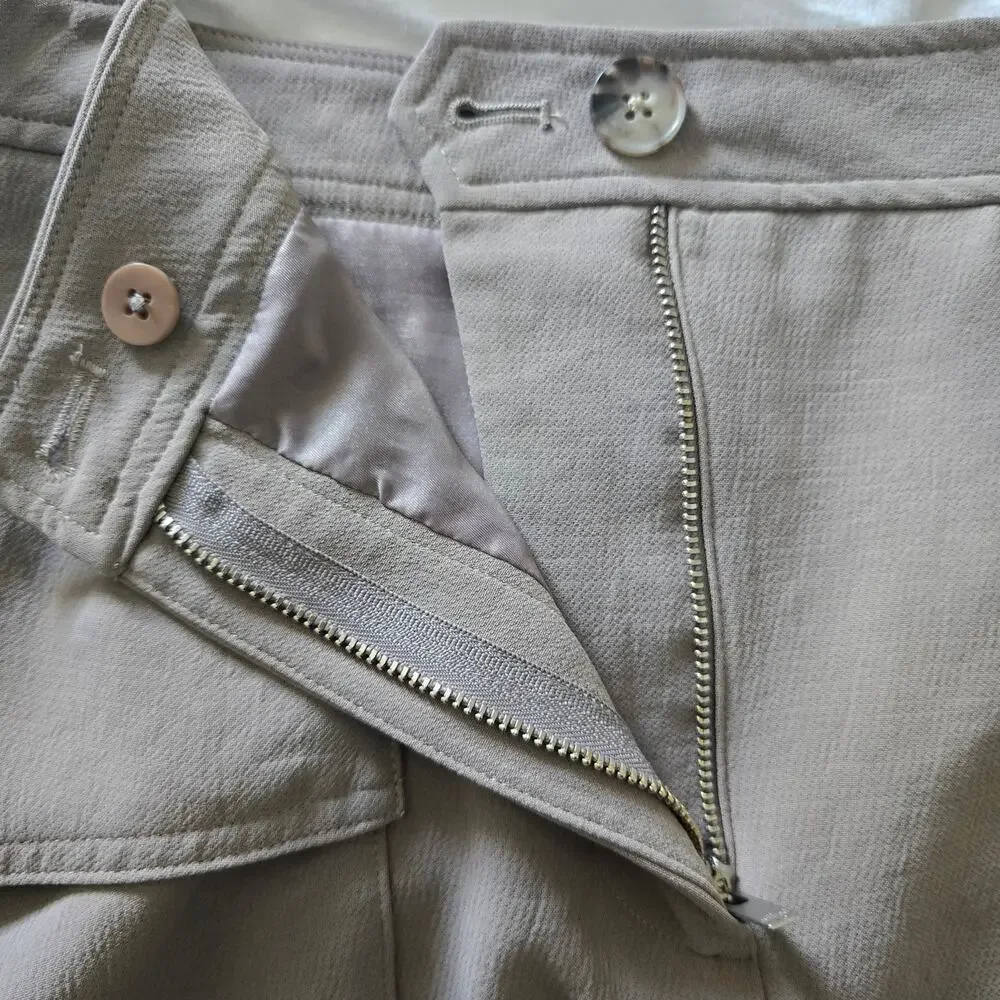 Aritzia Wilfred Astral Cargo High Waisted Micro Crepe Mini Skirt Nomad Taupe 8 - Picture 5 of 8